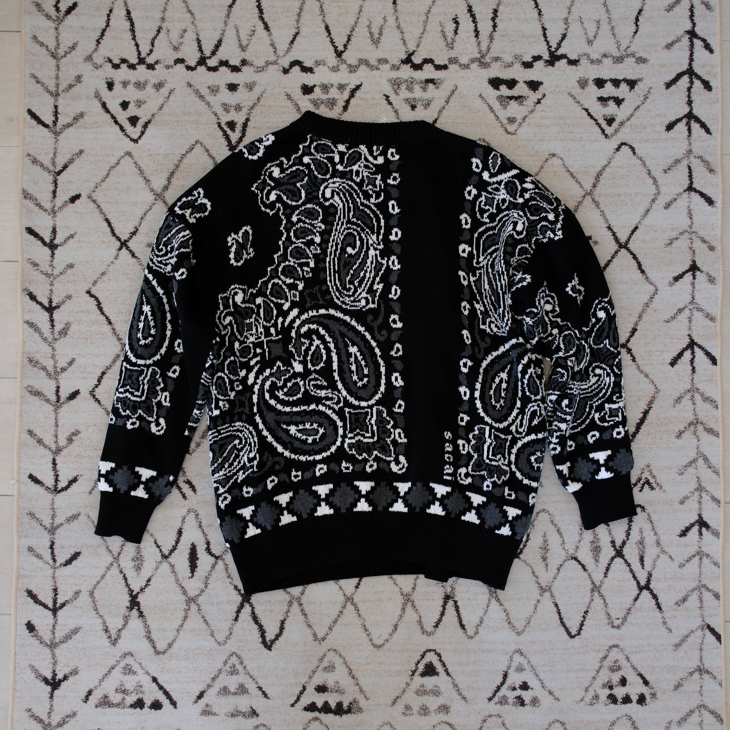 Sacai Black Bandana Zip Sweater